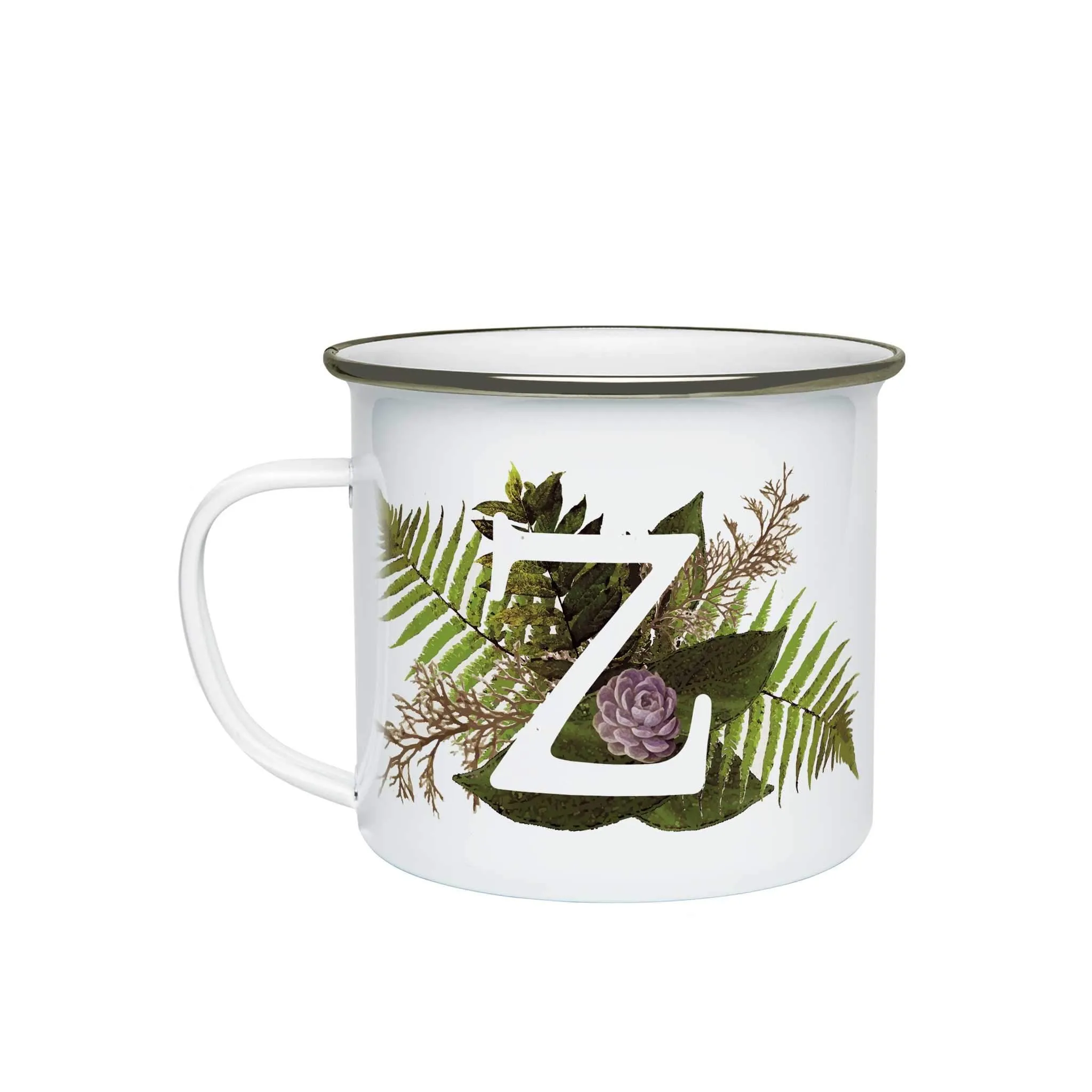 Botanical Monogram Enamel Mug