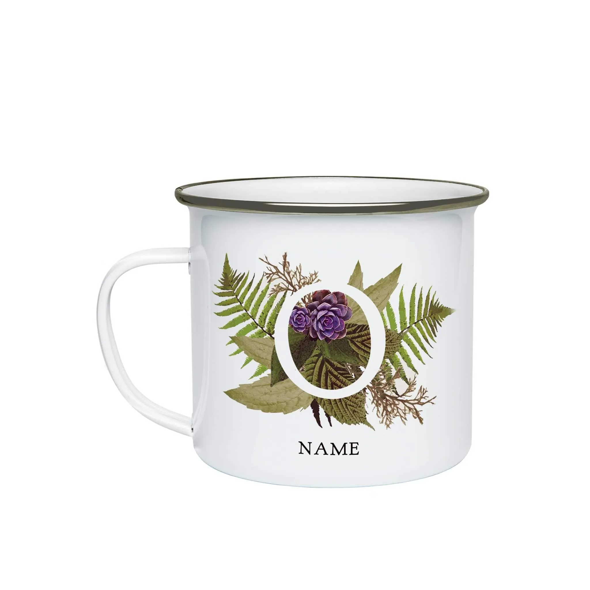 Botanical Monogram Enamel Mug