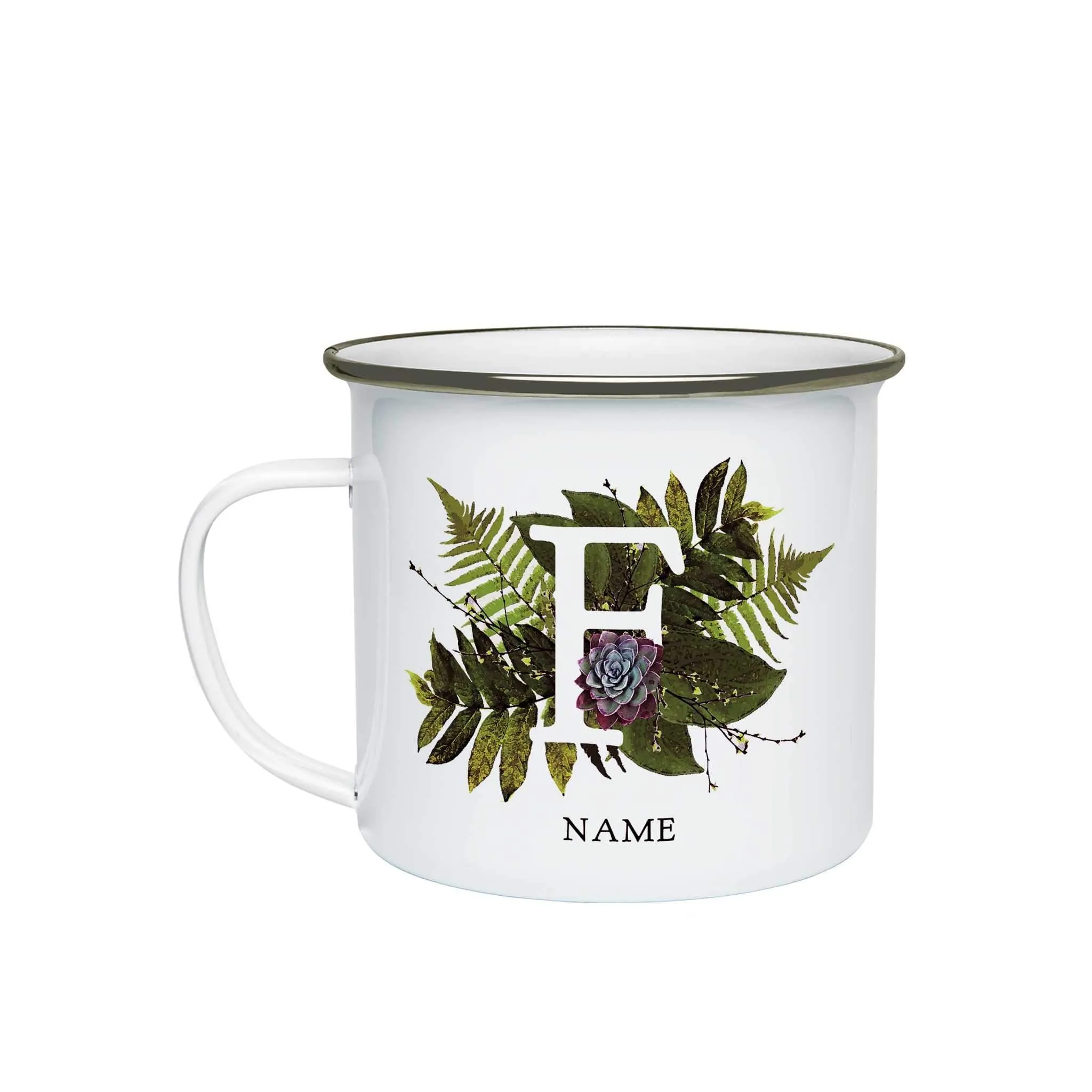 Botanical Monogram Enamel Mug