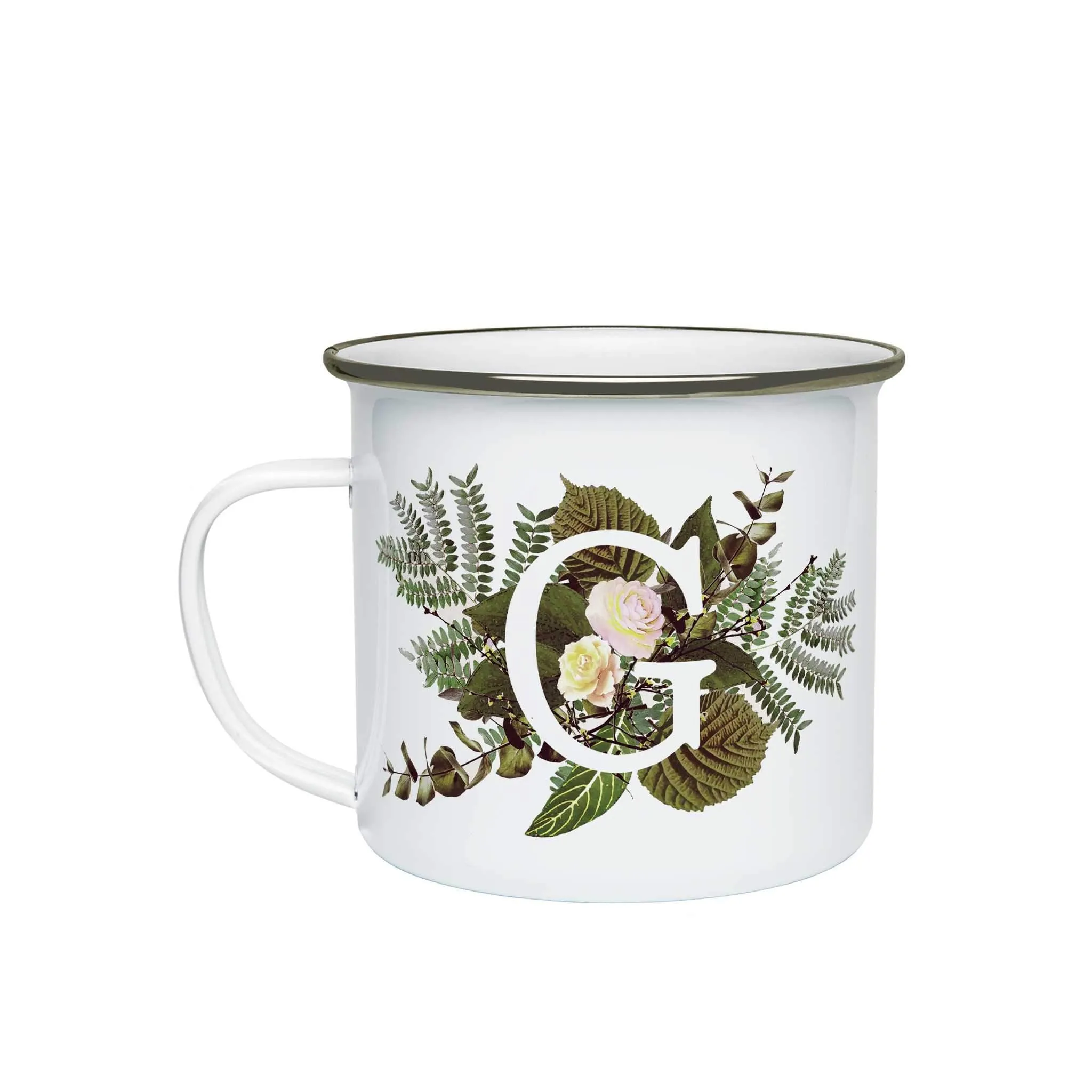 Botanical Monogram Enamel Mug