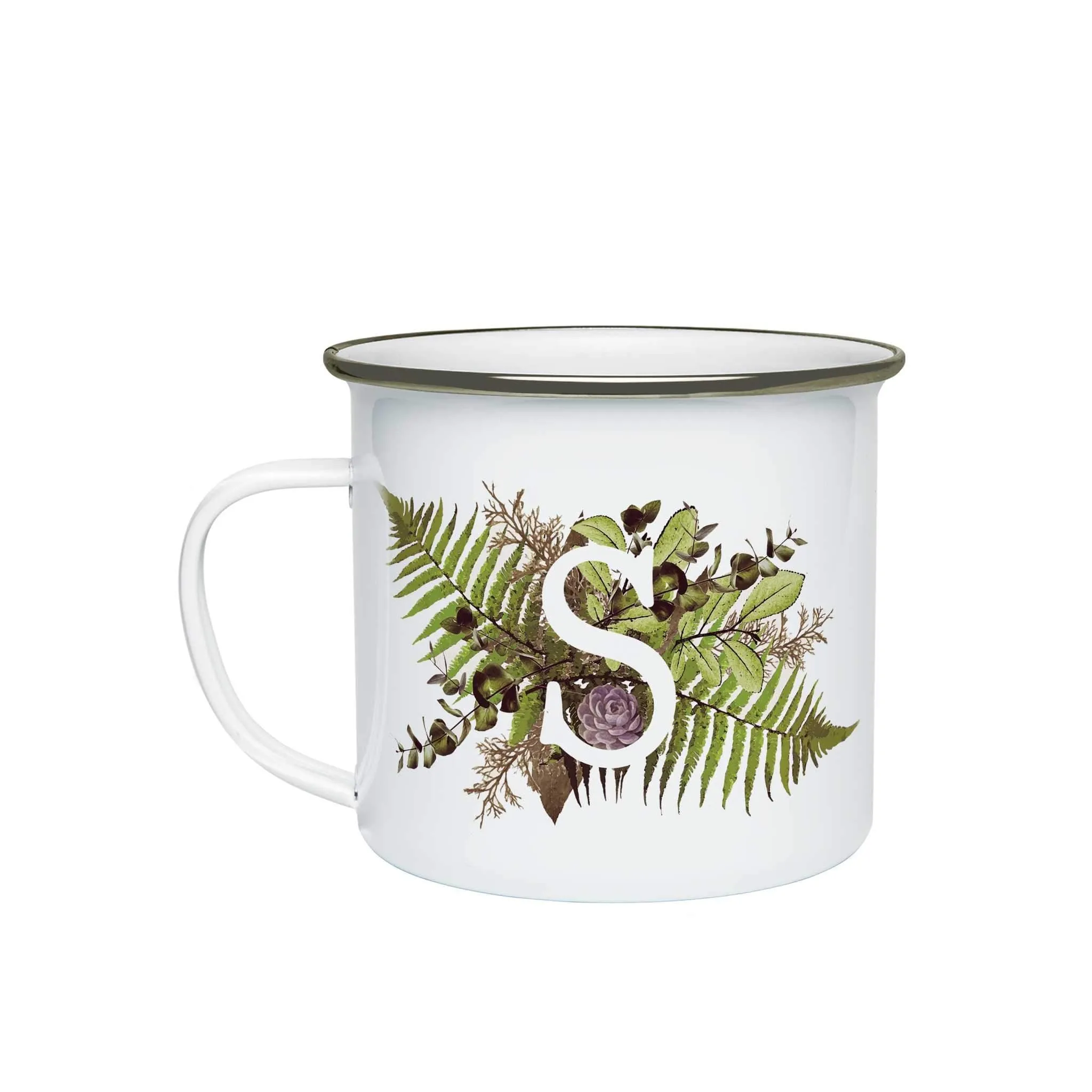 Botanical Monogram Enamel Mug