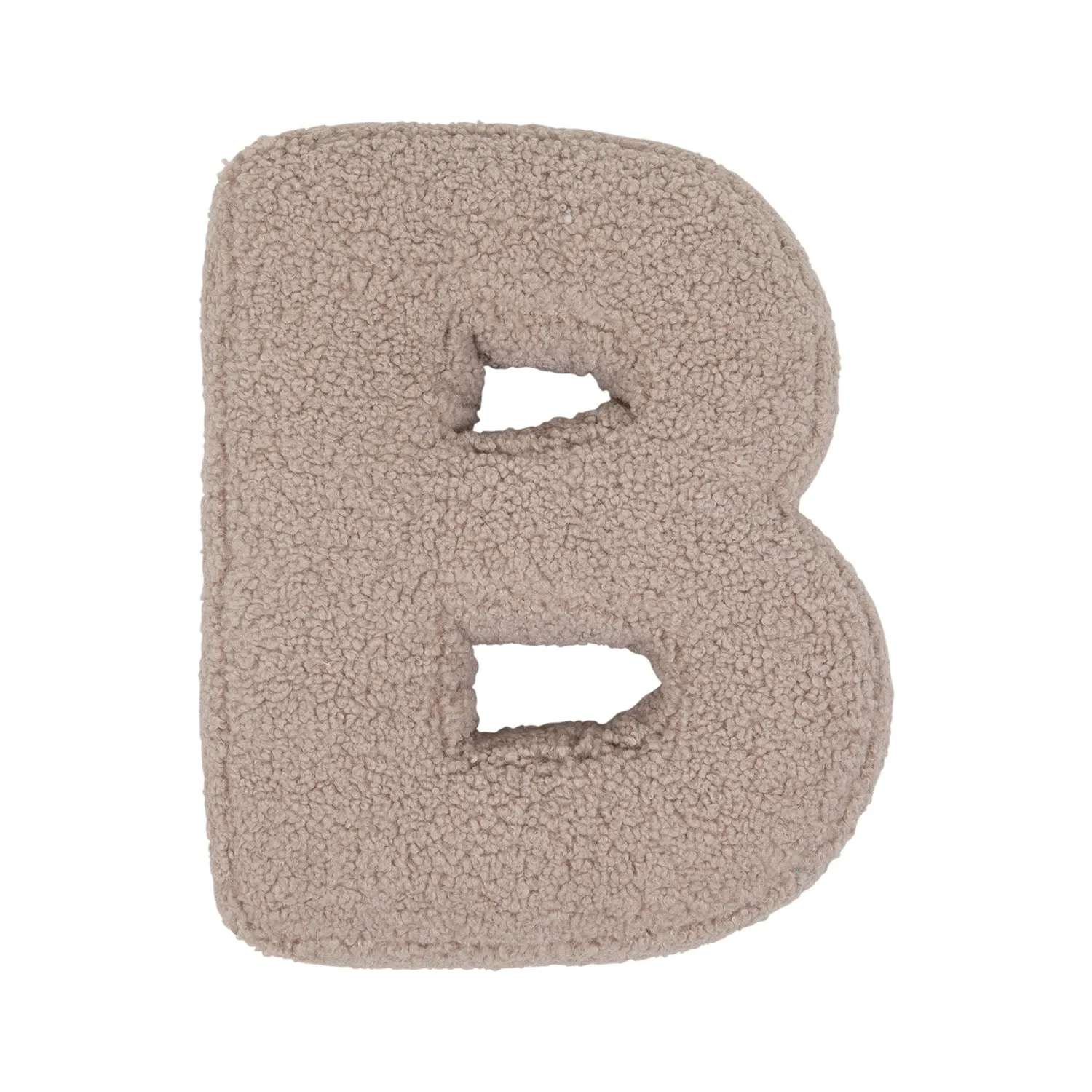 Boucle Letter Cushion B Mocha | Teddy Letter Cushion Mocha