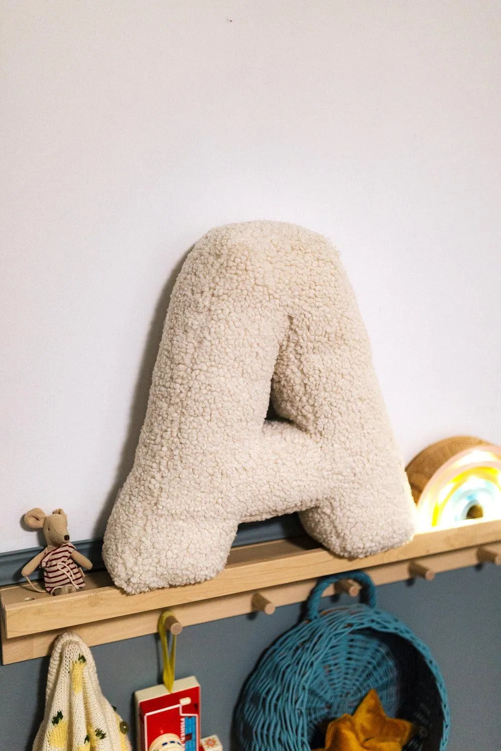 Boucle Letter Cushion I | Teddy Letter Cushion