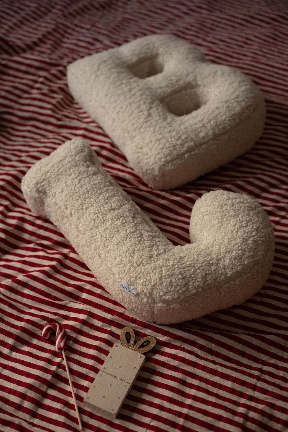 Boucle Letter Cushion K | Teddy Letter Cushion