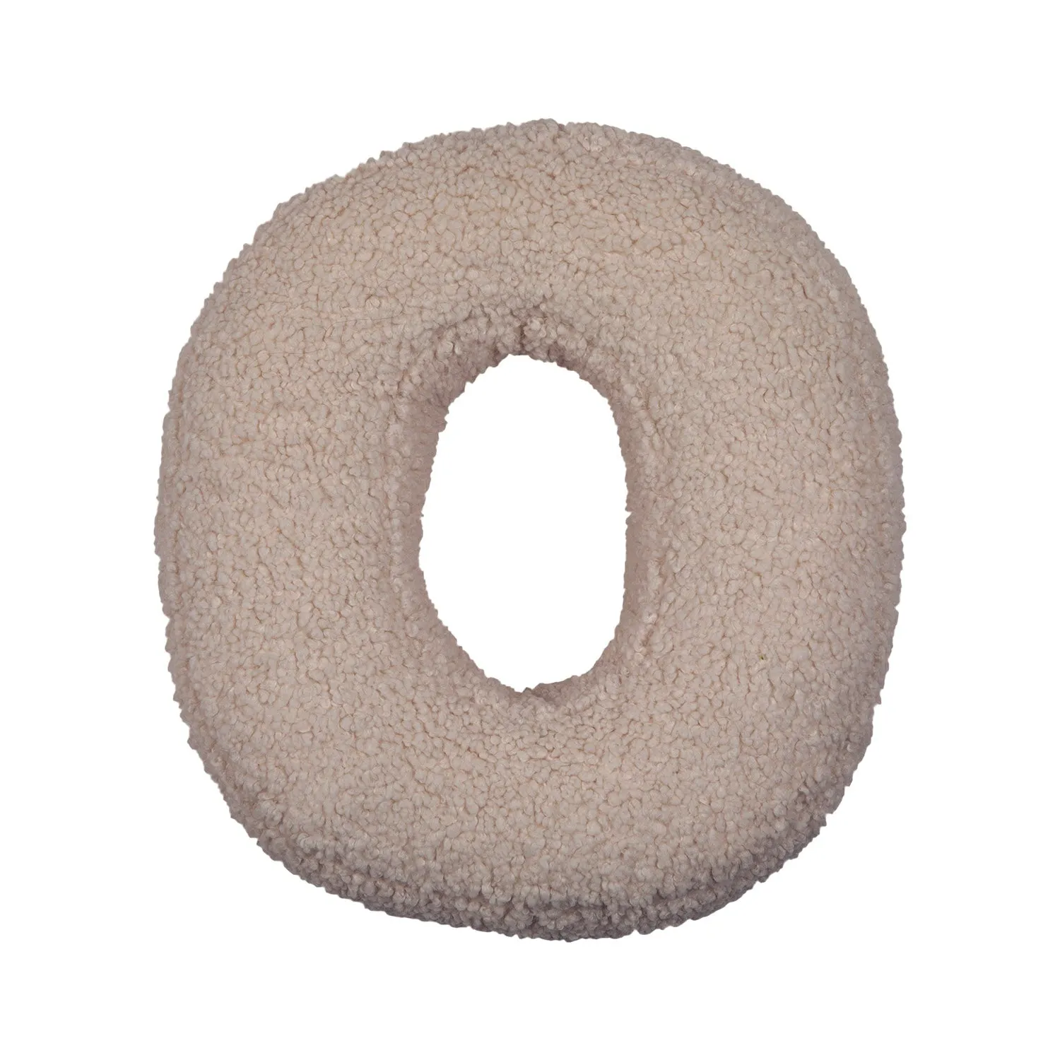 Boucle Letter Cushion O Mocha | Teddy Letter Cushion Mocha