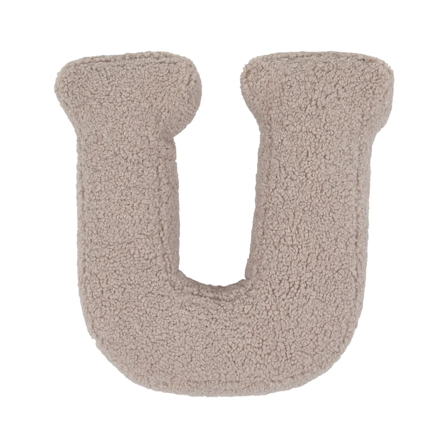 Boucle Letter Cushion U Mocha | Teddy Letter Cushion Mocha