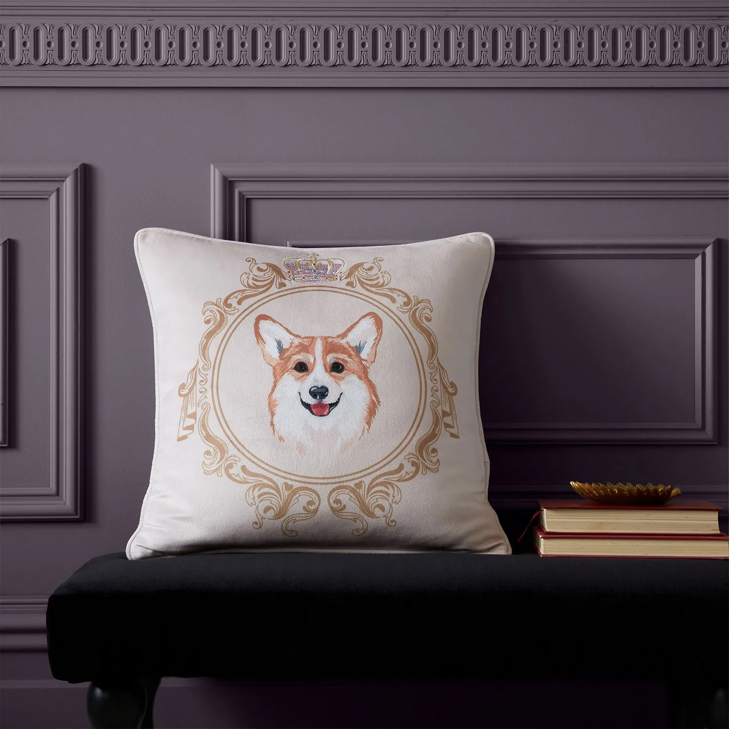 Bridgerton By Catherine Lansfield Mr Newton Corgi Cushion (45cm x 45cm)