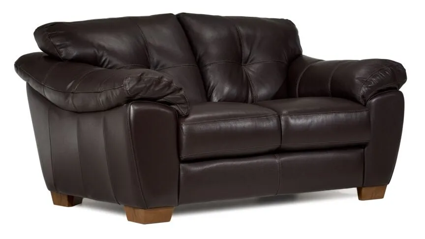 Burk Leather Sofa and Loveseat Set- Chocolate