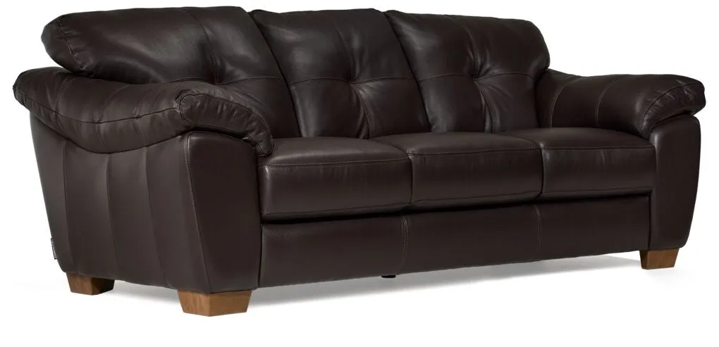 Burk Leather Sofa and Loveseat Set- Chocolate