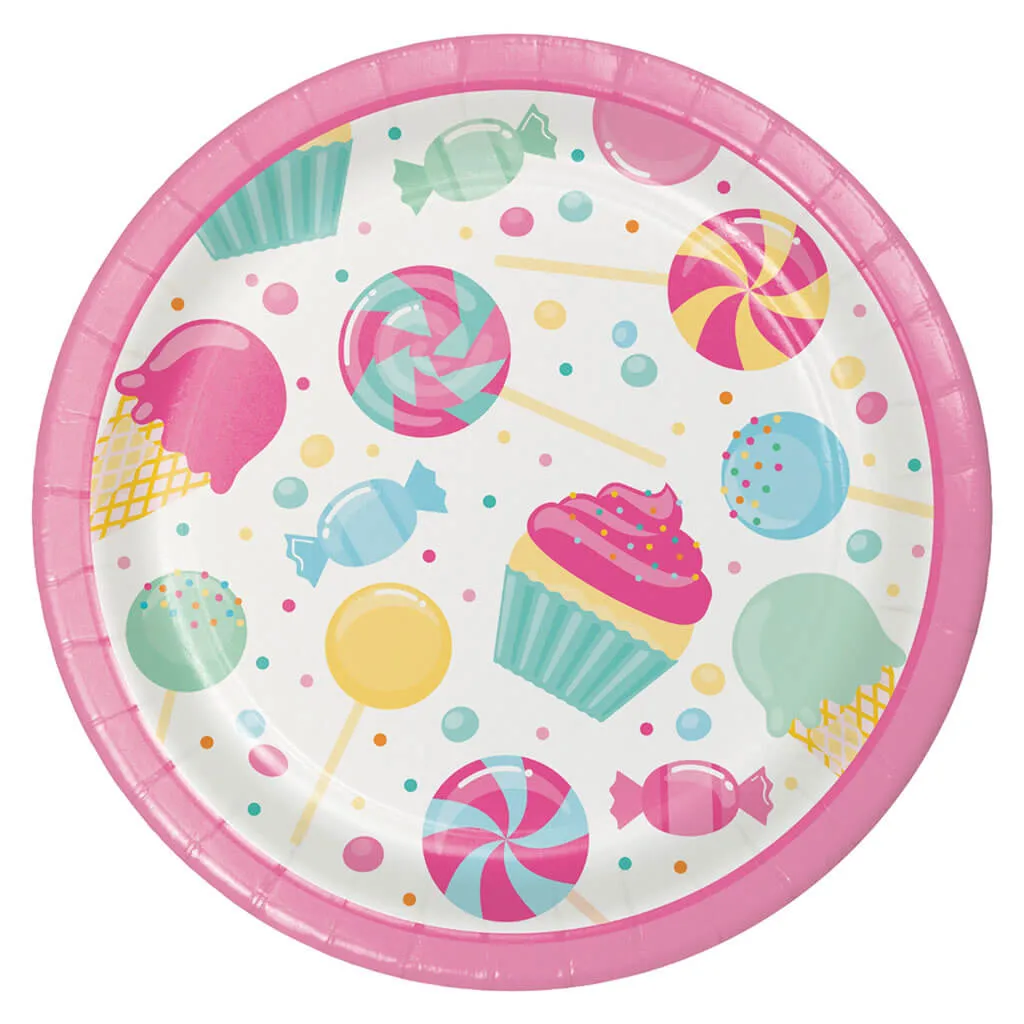 Candy Bouquet Lunch Plate 8ct, 7in