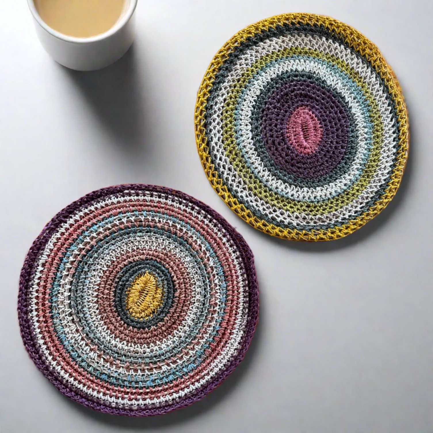 Chambira Palm plate coasters Amazon Jungle Essence handcrafted by Huaorani - set of two - 11 in / 28 cm