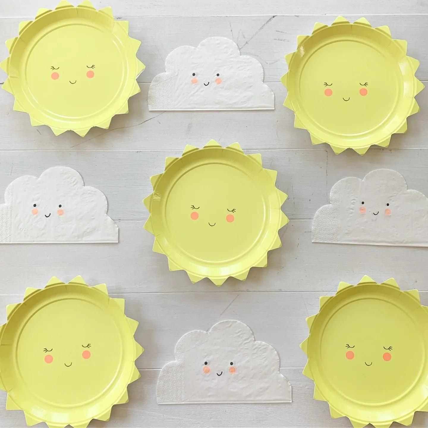 Cloud Shaped Napkins, Set of 20 Cloud Napkins with a Smiley Face, Perfect Touch for a Baby Shower or Spring Birthday