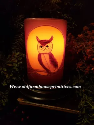 #CRDS82 Primitive "Owl & Moon"🦉  Wax Candle Sleeve (Made In USA)