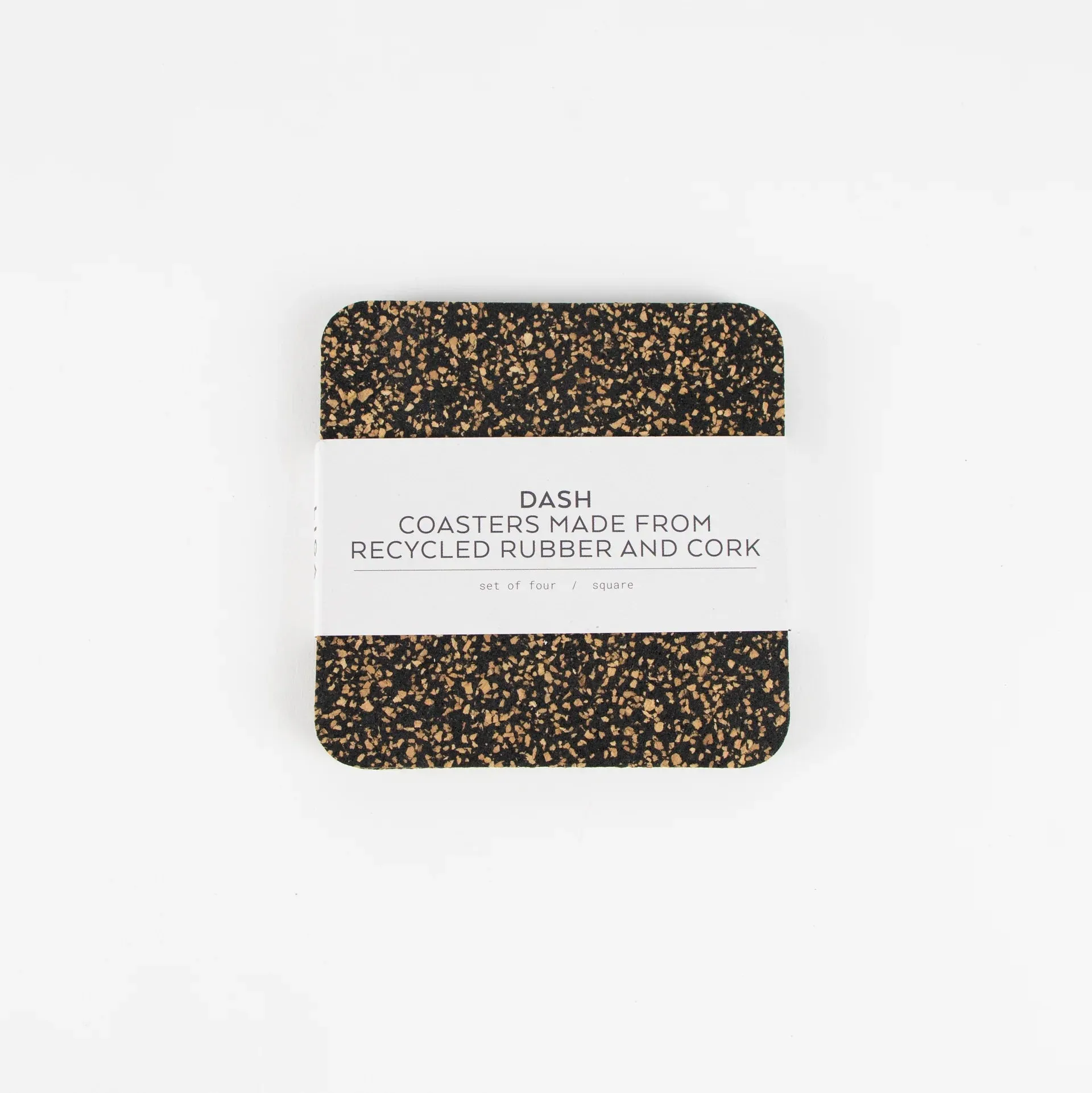 Dash Recycled Rubber & Cork Coasters | Square