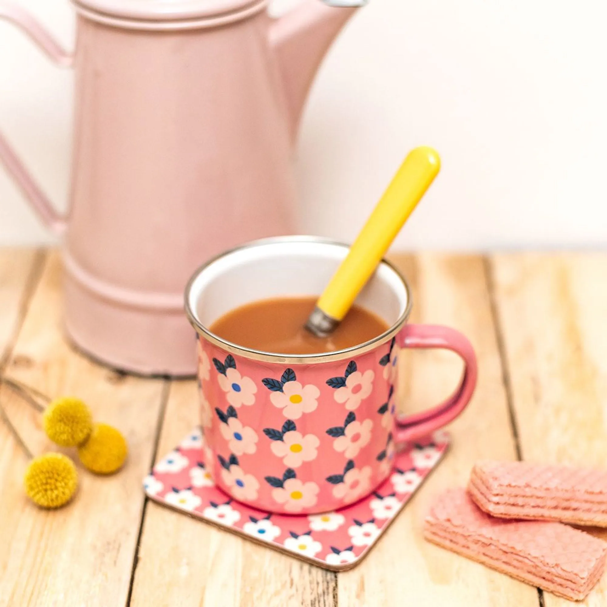 Enamel Mug & Coaster Set - Midnight Navy Blue - Enamelhappy