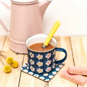 Enamel Mug & Coaster Set - Midnight Navy Blue - Enamelhappy