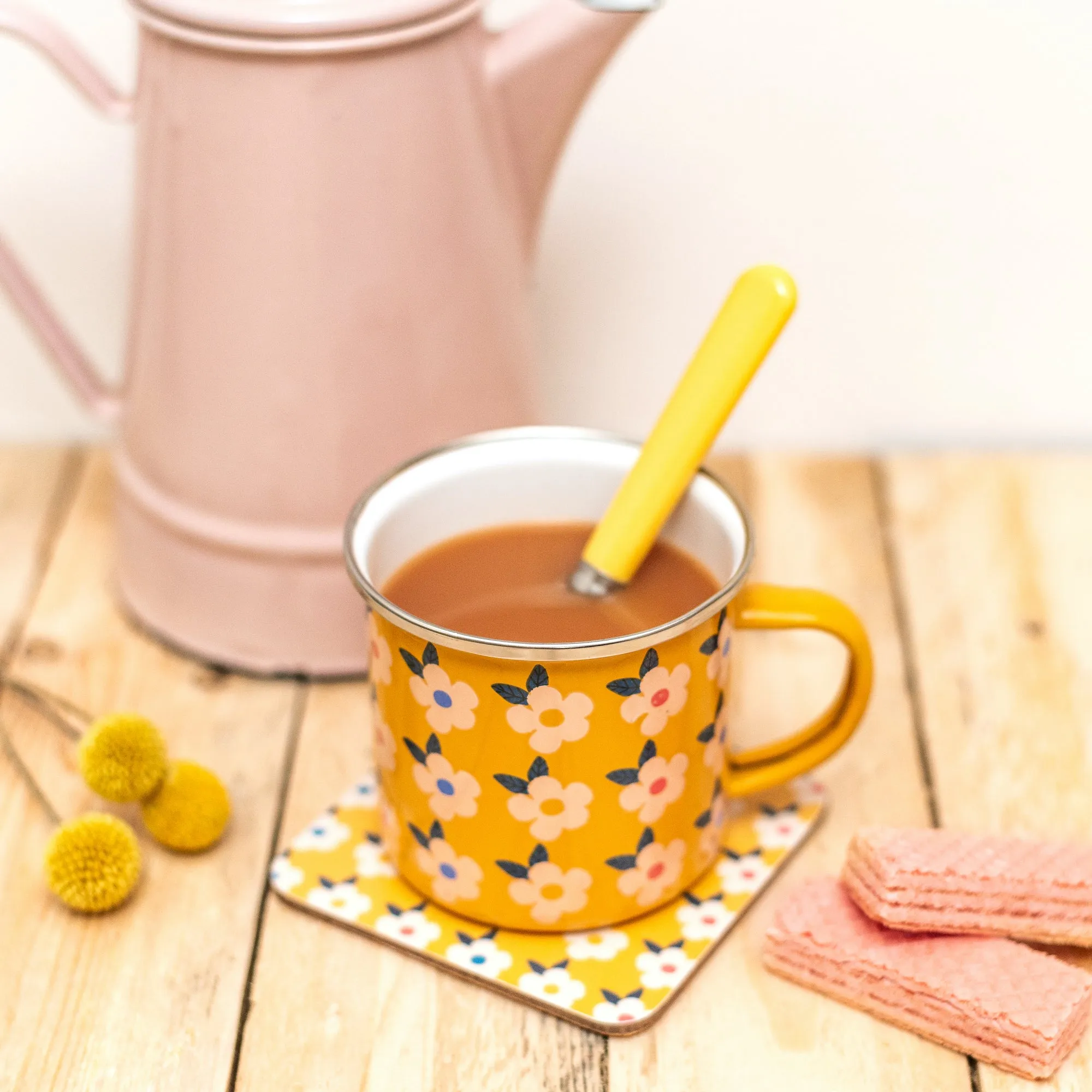 Enamel Mug & Coaster Set - Midnight Navy Blue - Enamelhappy