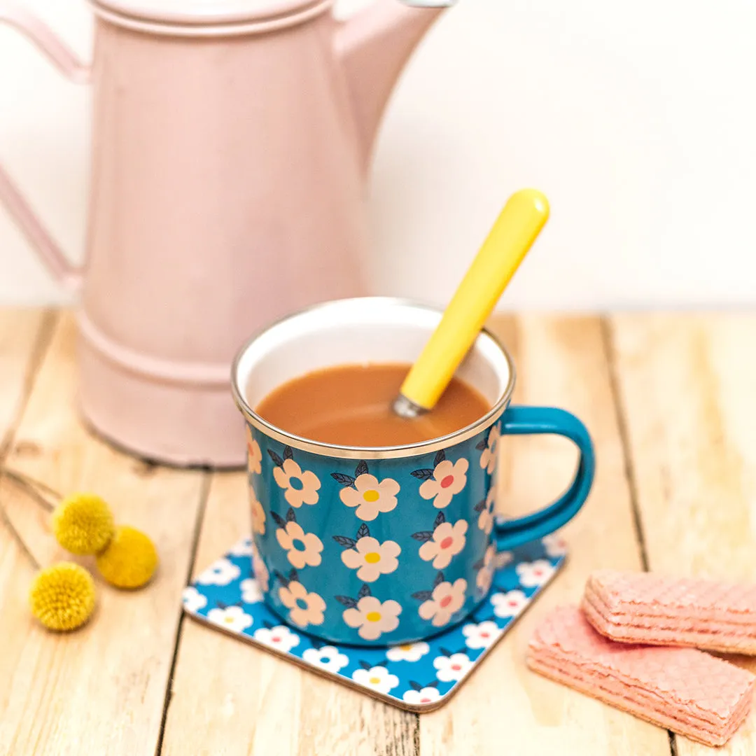 Enamel Mug & Coaster Set - Midnight Navy Blue - Enamelhappy