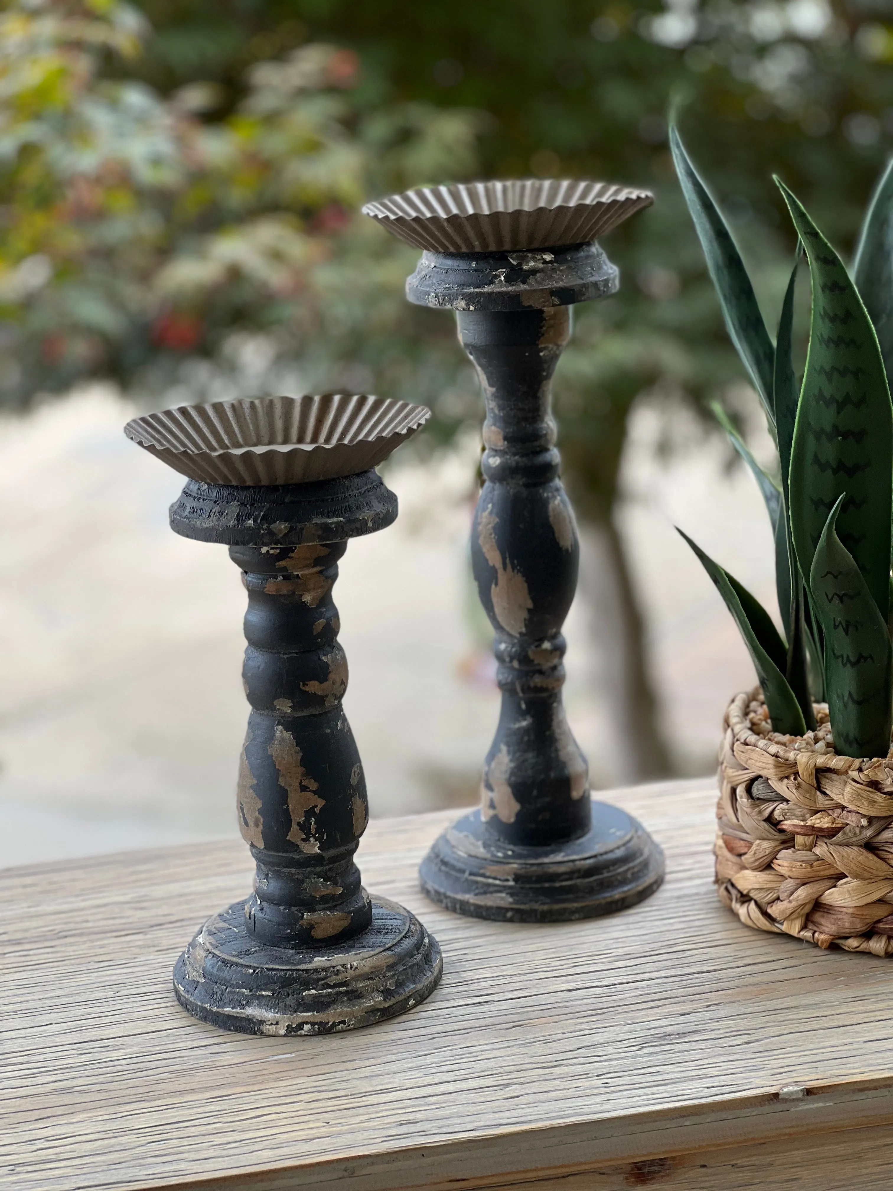 “Farmhouse Feel” Candle Holders