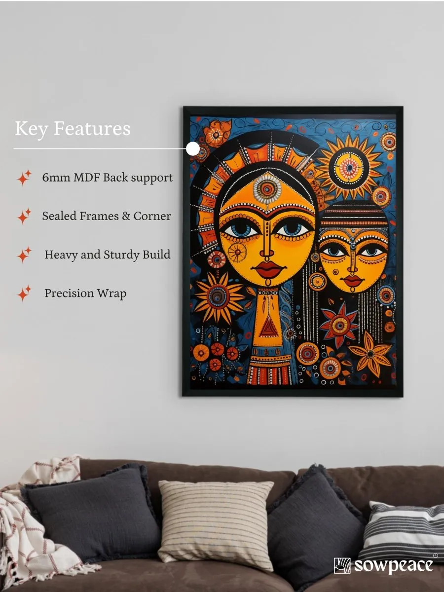 Find Your Connection: Sowpeace Handcrafted Abstract Art – Premium Indian-Inspired Canvas Print for Elegant Home Interiors