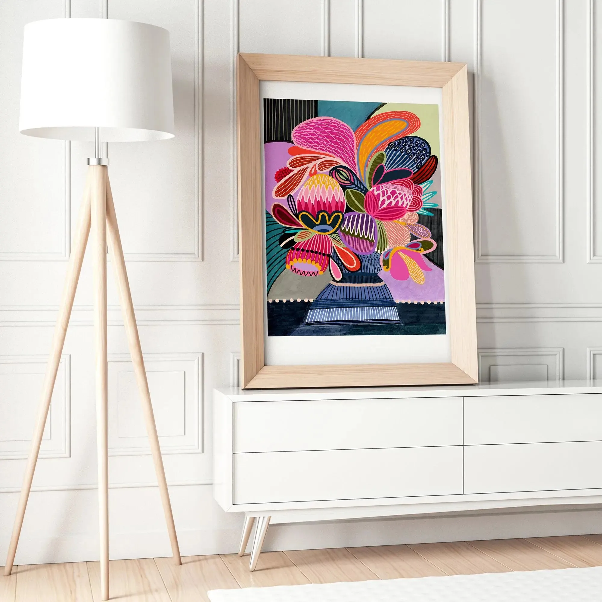 Floral Fiesta Colour Pop Wall Art Print