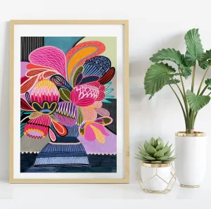 Floral Fiesta Colour Pop Wall Art Print