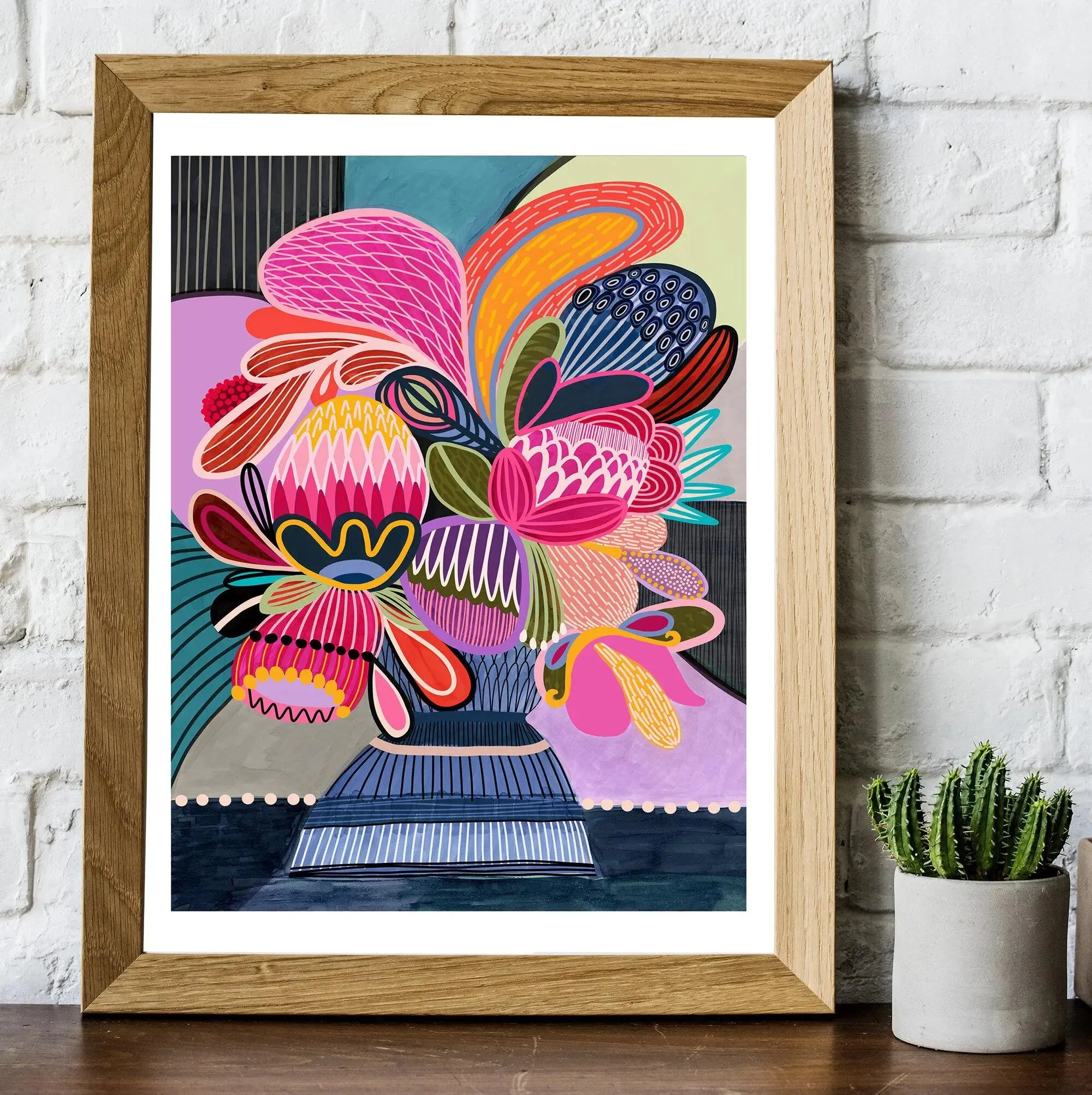 Floral Fiesta Colour Pop Wall Art Print