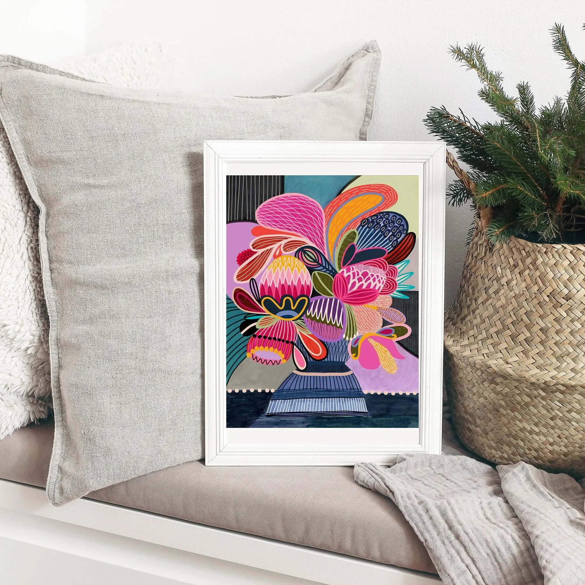 Floral Fiesta Colour Pop Wall Art Print