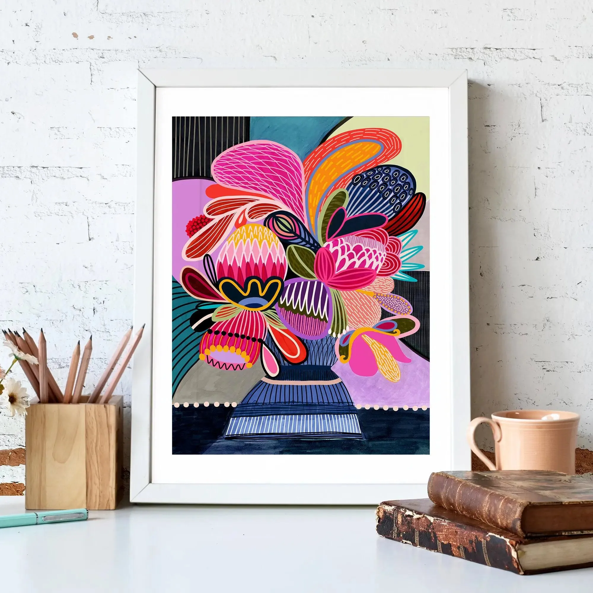 Floral Fiesta Colour Pop Wall Art Print