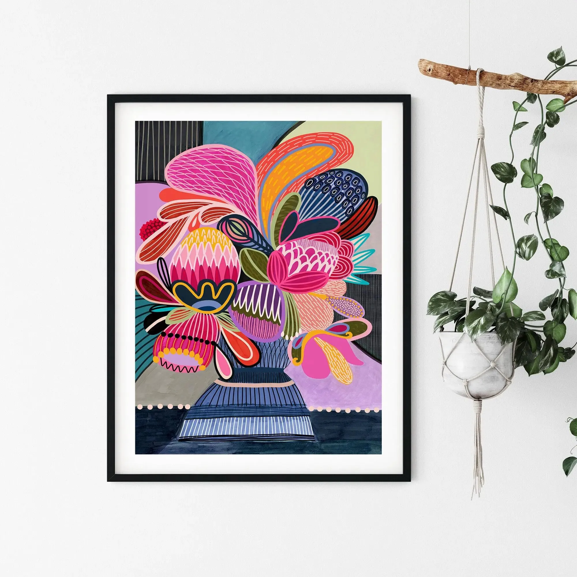 Floral Fiesta Colour Pop Wall Art Print