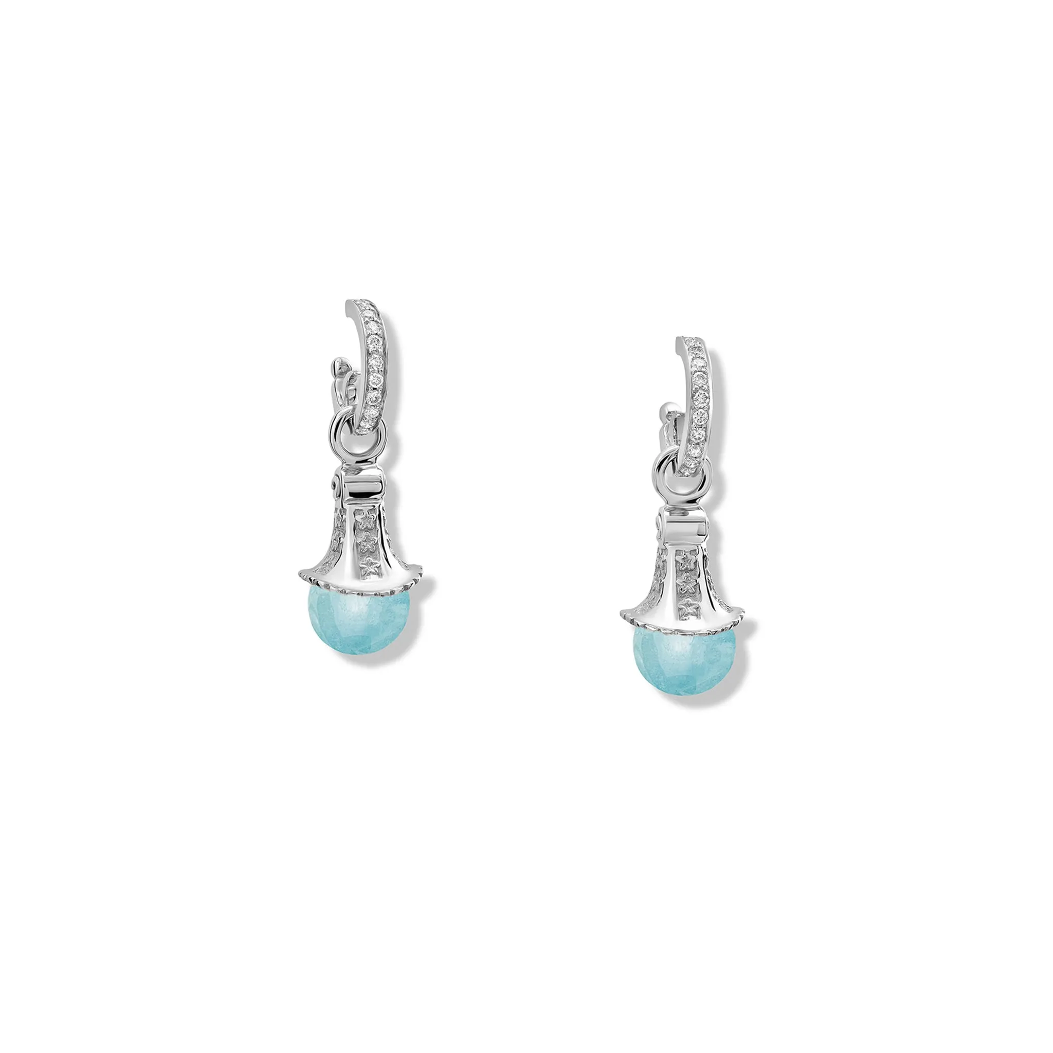 Fouquet Earring Drops Silver - Aquamarine