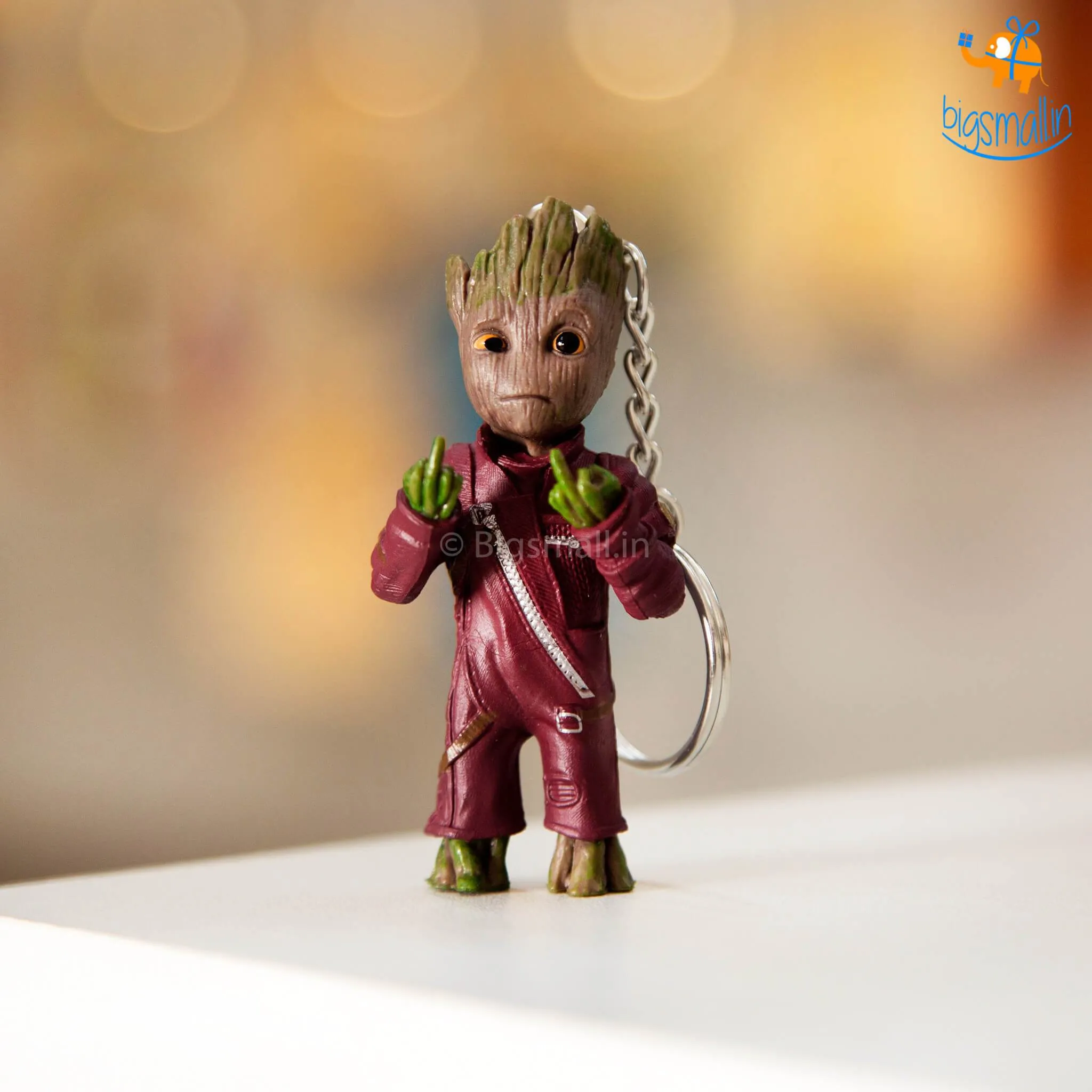 Funny Groot Middle Finger 3D Keychain