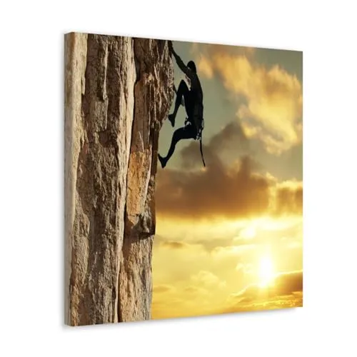 GADGETS WRAP Canvas Gallery Wrap Framed for Home Office Studio Living Room Decoration (10x10inch) - Rock Climbing