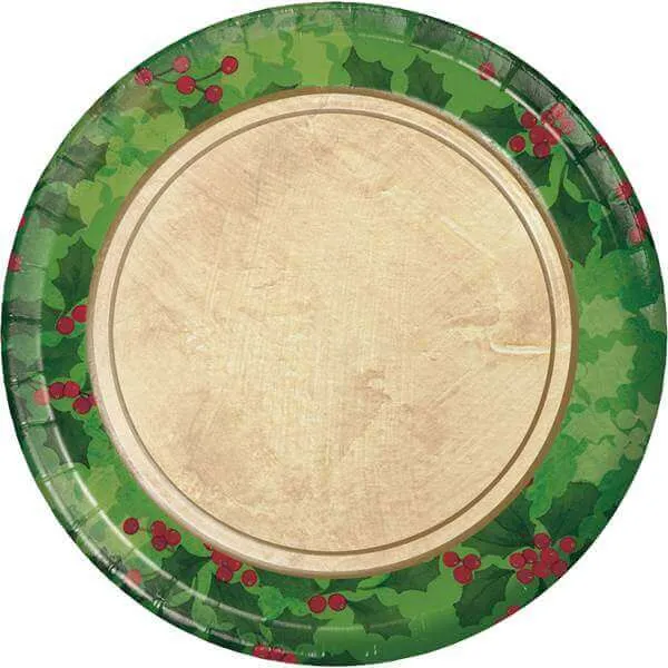 Gilded Holly - 7" Dessert Plates