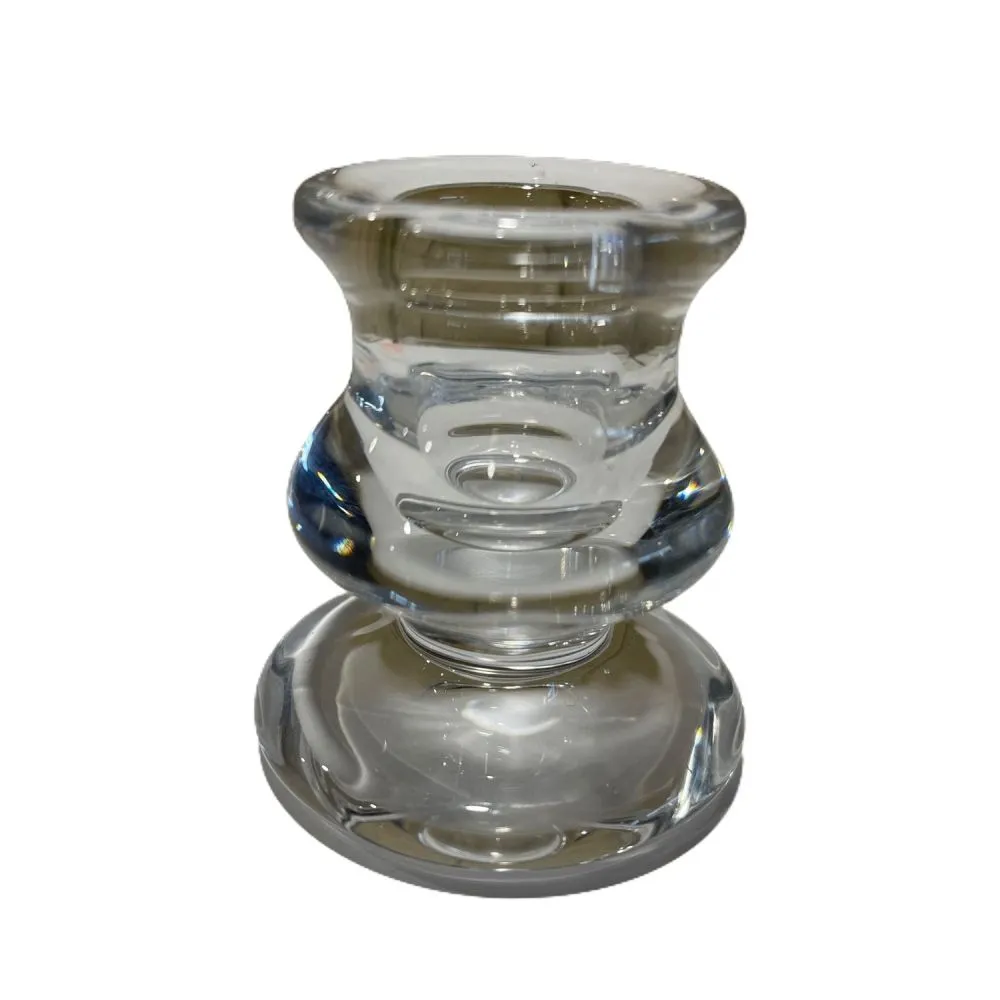 Gisela Graham 6cm Clear Glass Candlestick Holder