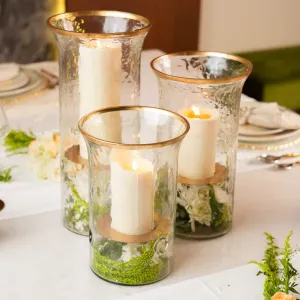 Glass Candle Holder | Transparent | Set of 3