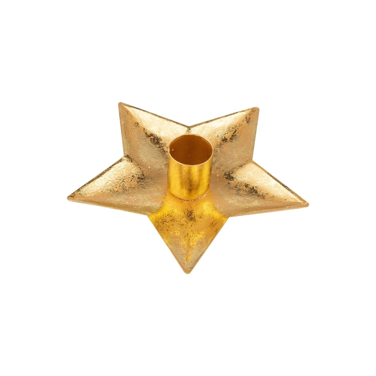 Gold Foiled Metal Star Taper Holder 5"