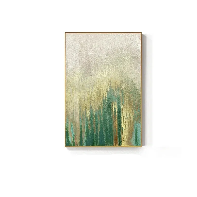 Green Beige Golden Abstract Wall Art Fine Art Canvas Prints Pictures For Modern Apartment Living Room Dining Room Art Decor