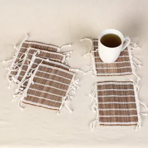 Handmade Eco-Friendly Cardamom Fiber Coasters (Set of 6) from Assam