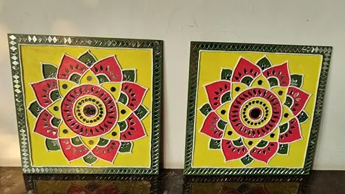 Handmade Lippan Art Mandala Wall Mirror Decor, Diwali Gift