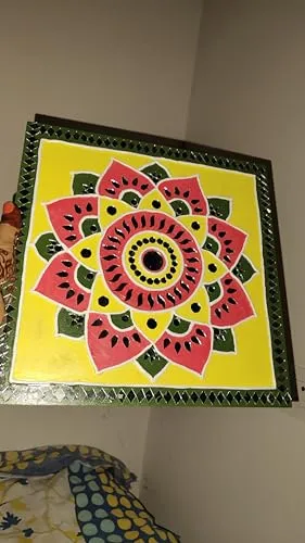 Handmade Lippan Art Mandala Wall Mirror Decor, Diwali Gift