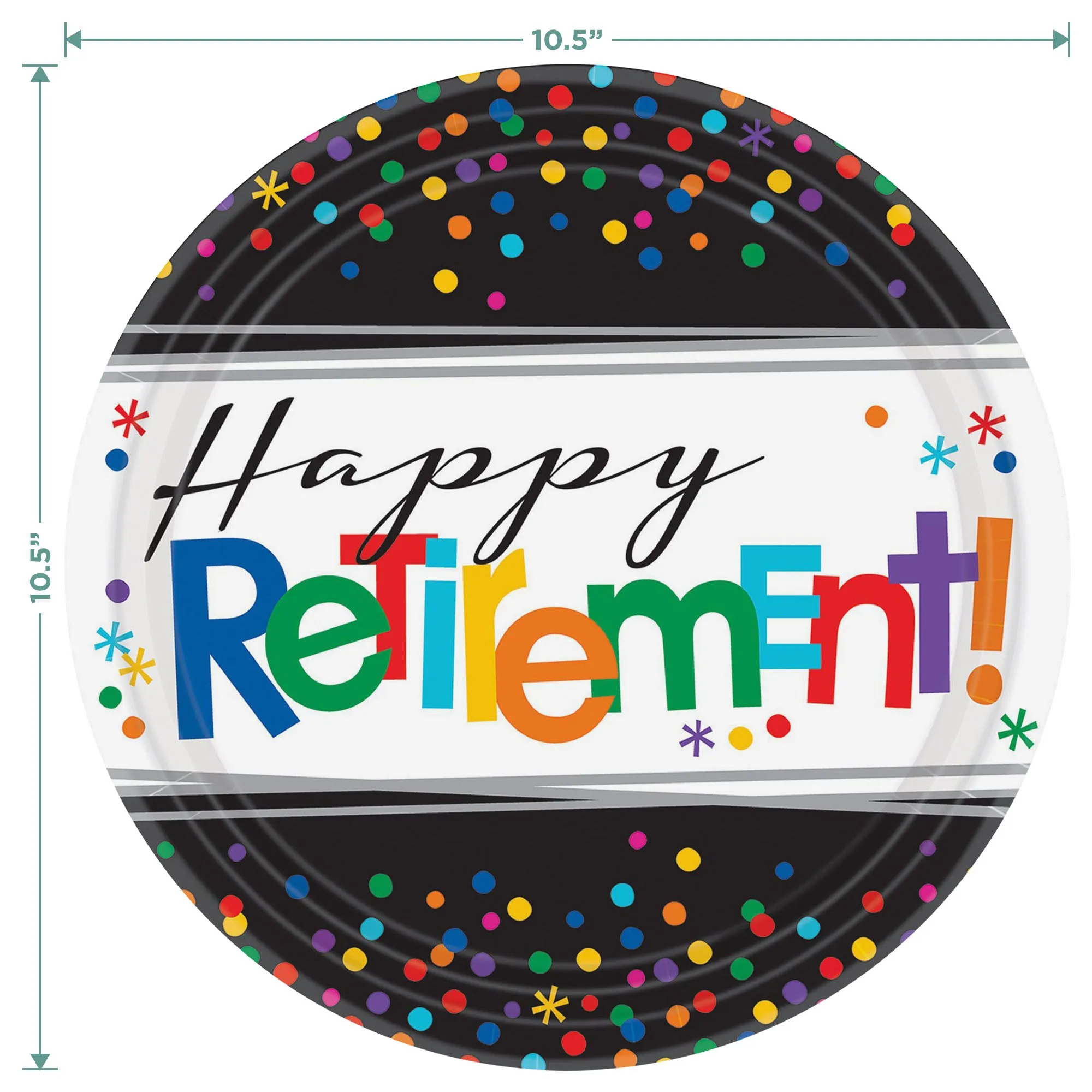 Happy Retirement Party Paper Dinner Plates and Lunch Napkins (Serves 16)