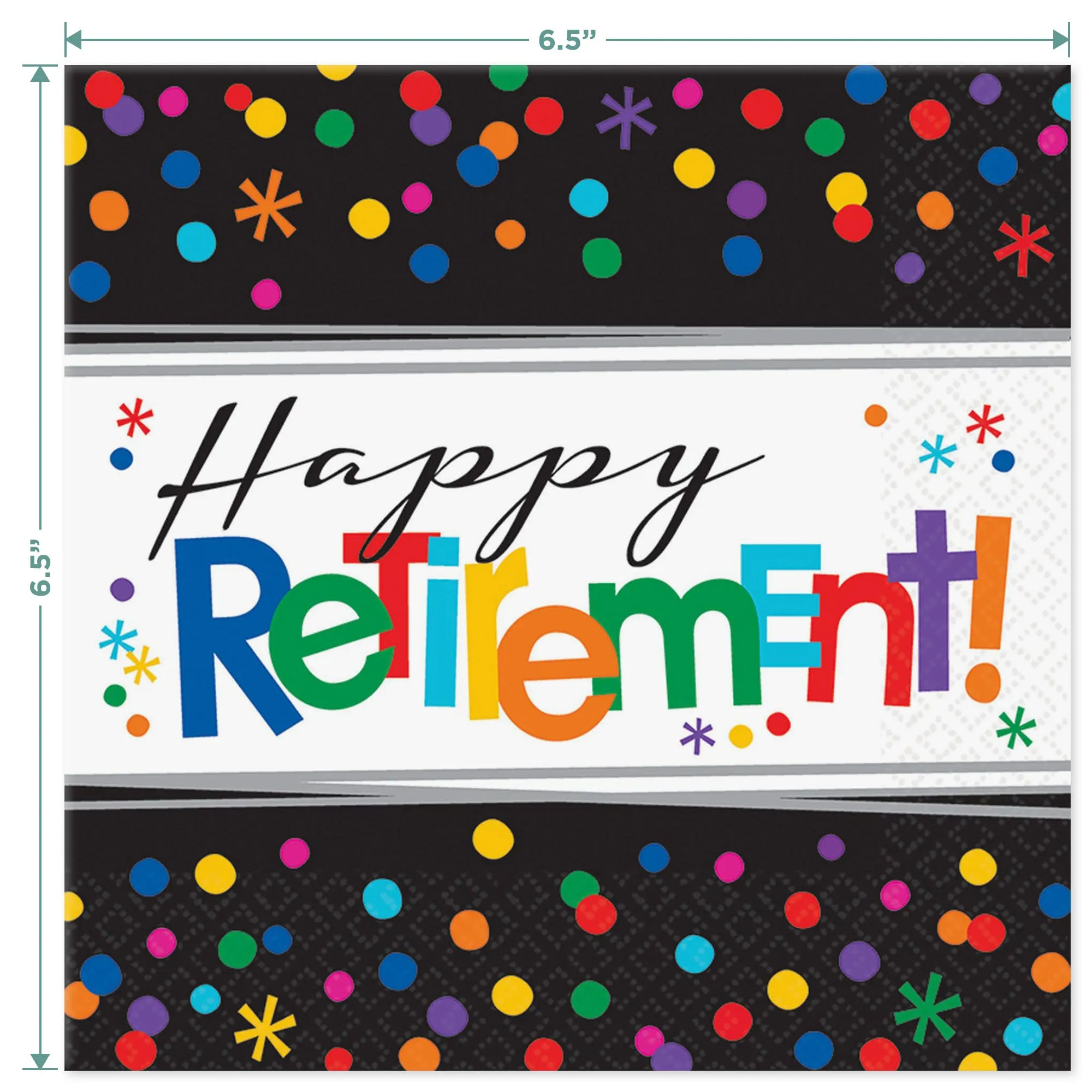 Happy Retirement Party Paper Dinner Plates and Lunch Napkins (Serves 16)