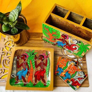 Harshil Hamper- Jashn Platter,Nritya Coasters, and Sangam Multipurpose Holder