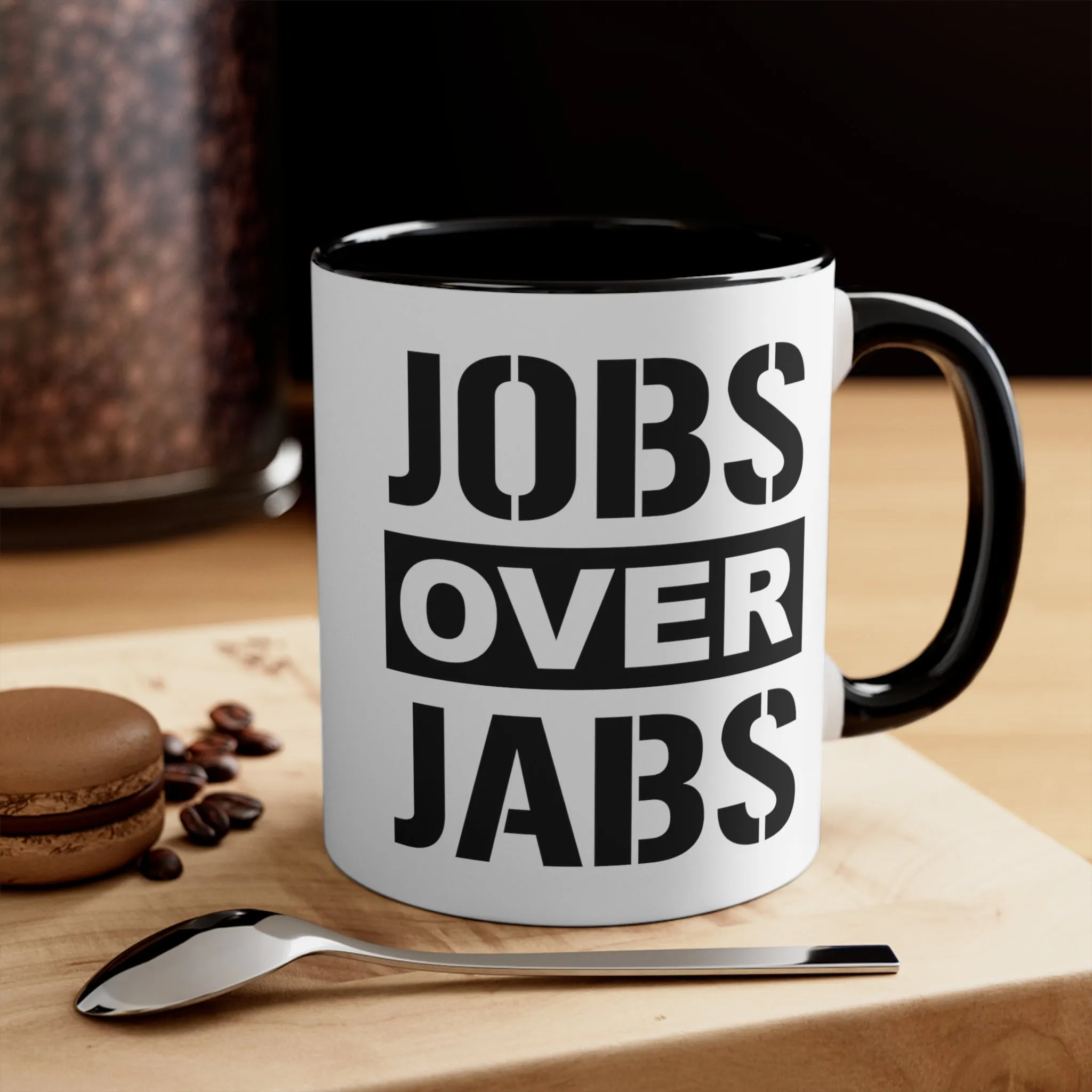 Jobs Over Jabs Mug (2 sizes, 3 colors)