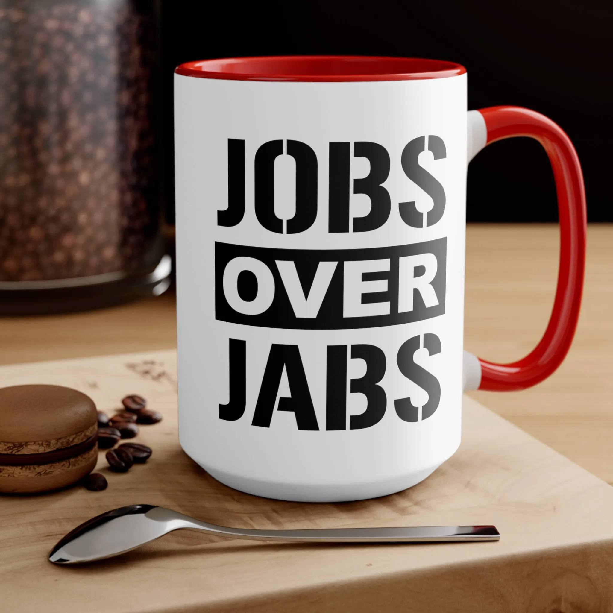 Jobs Over Jabs Mug (2 sizes, 3 colors)