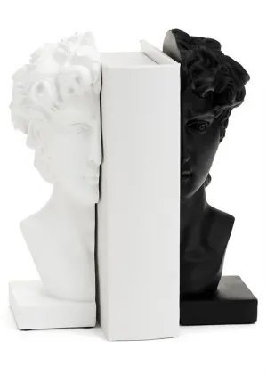 JULIUS SET/2 BOOKENDS WHITE BLACK