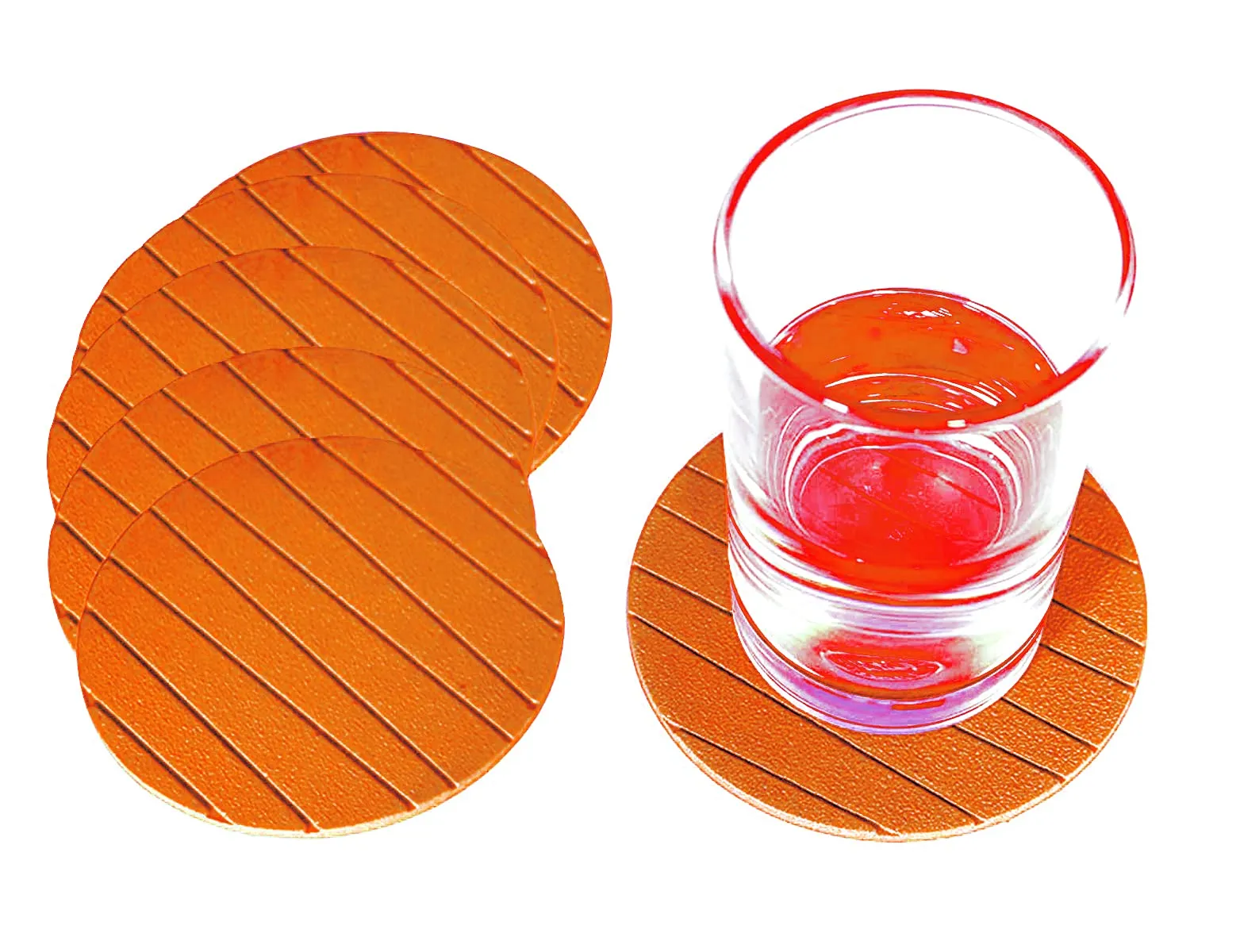 Kuber Industries Soft EVA Foam Set of 6 Pcs Non Slip Heat Insulation Coasters for Tea Coffee Cups Mugs Beer Cans Bar Glass (Orange)-HS_38_KUBMART21353, Standard