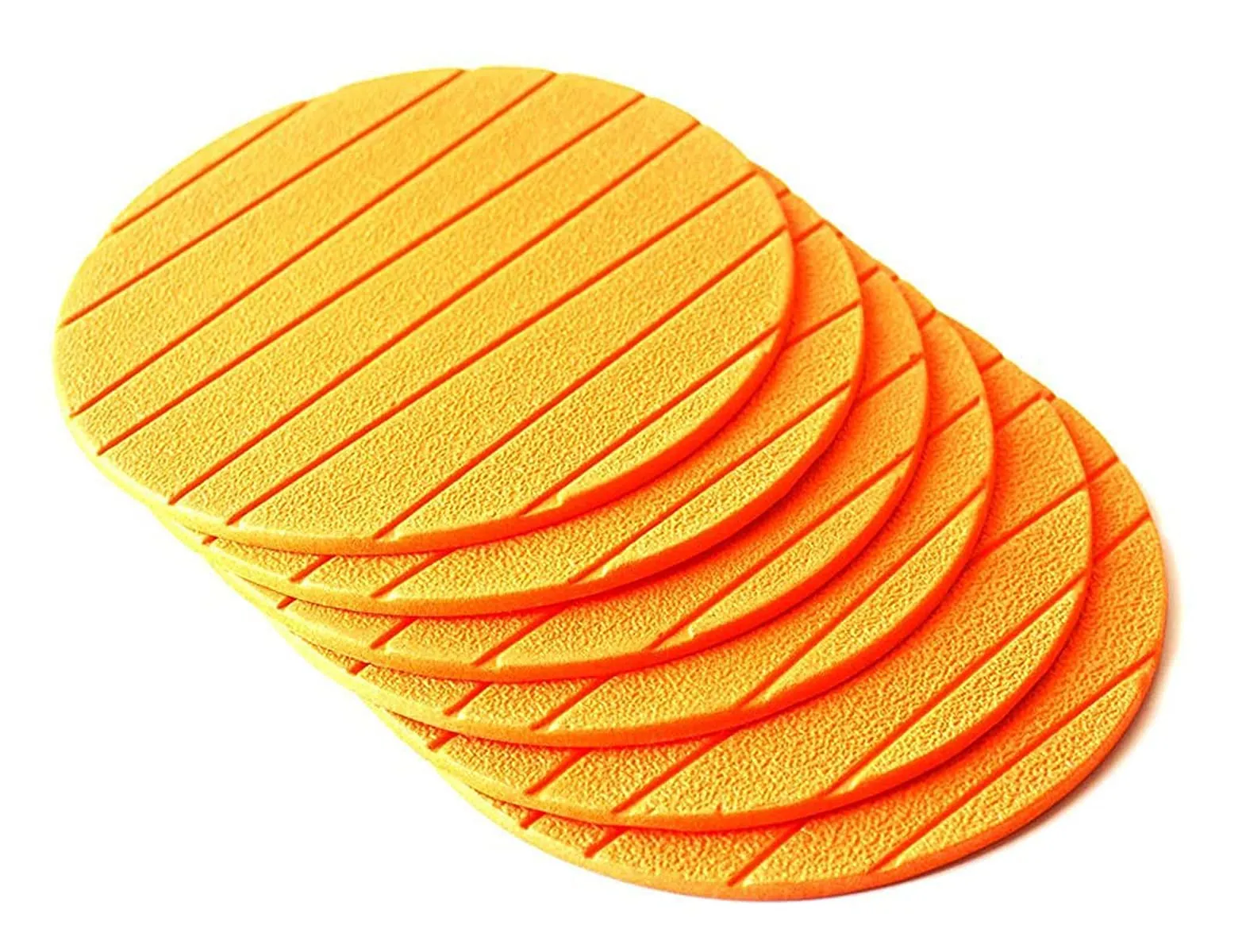 Kuber Industries Soft EVA Foam Set of 6 Pcs Non Slip Heat Insulation Coasters for Tea Coffee Cups Mugs Beer Cans Bar Glass (Orange)-HS_38_KUBMART21353, Standard