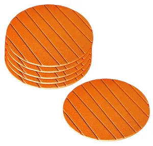 Kuber Industries Soft EVA Foam Set of 6 Pcs Non Slip Heat Insulation Coasters for Tea Coffee Cups Mugs Beer Cans Bar Glass (Orange)-HS_38_KUBMART21353, Standard